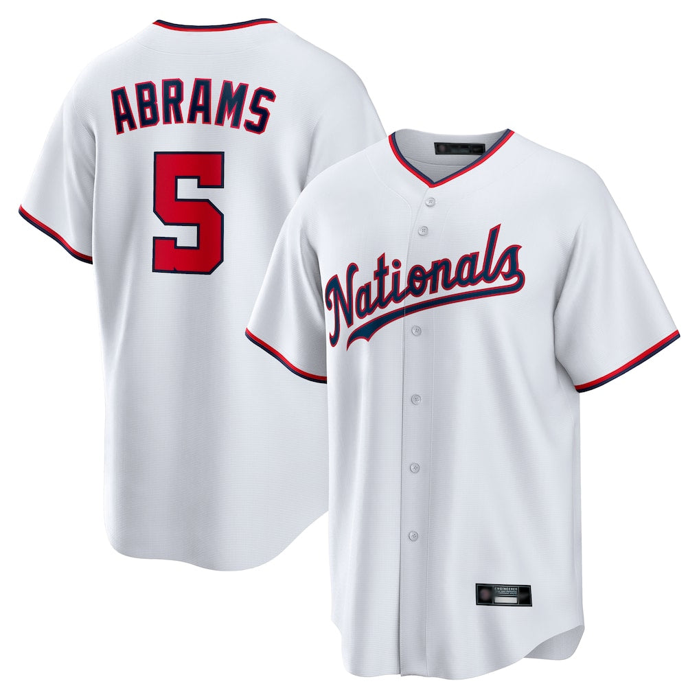 W.Nationals #5 CJ Abrams Player White Home Replica Jdoa Stitched Jerseys