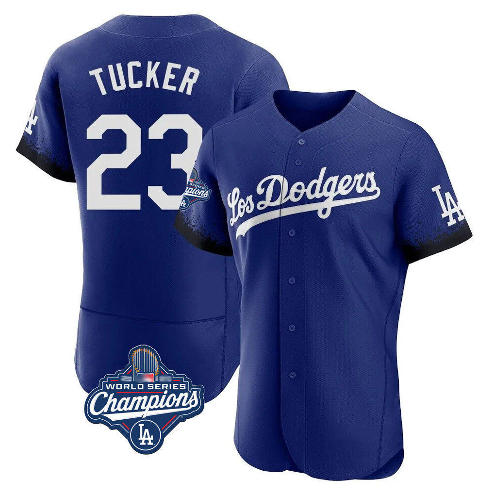 LA.Dodgers #23 Kyle Tucker Player Royal World Series Meet City Connect Elite Home Jdoa Stitched Jerseys