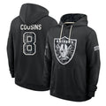 LV.Raiders #8 Kirk Cousins Player 2026 Black Logo Pullover Hoodies Limited Game Stitched Jerseys