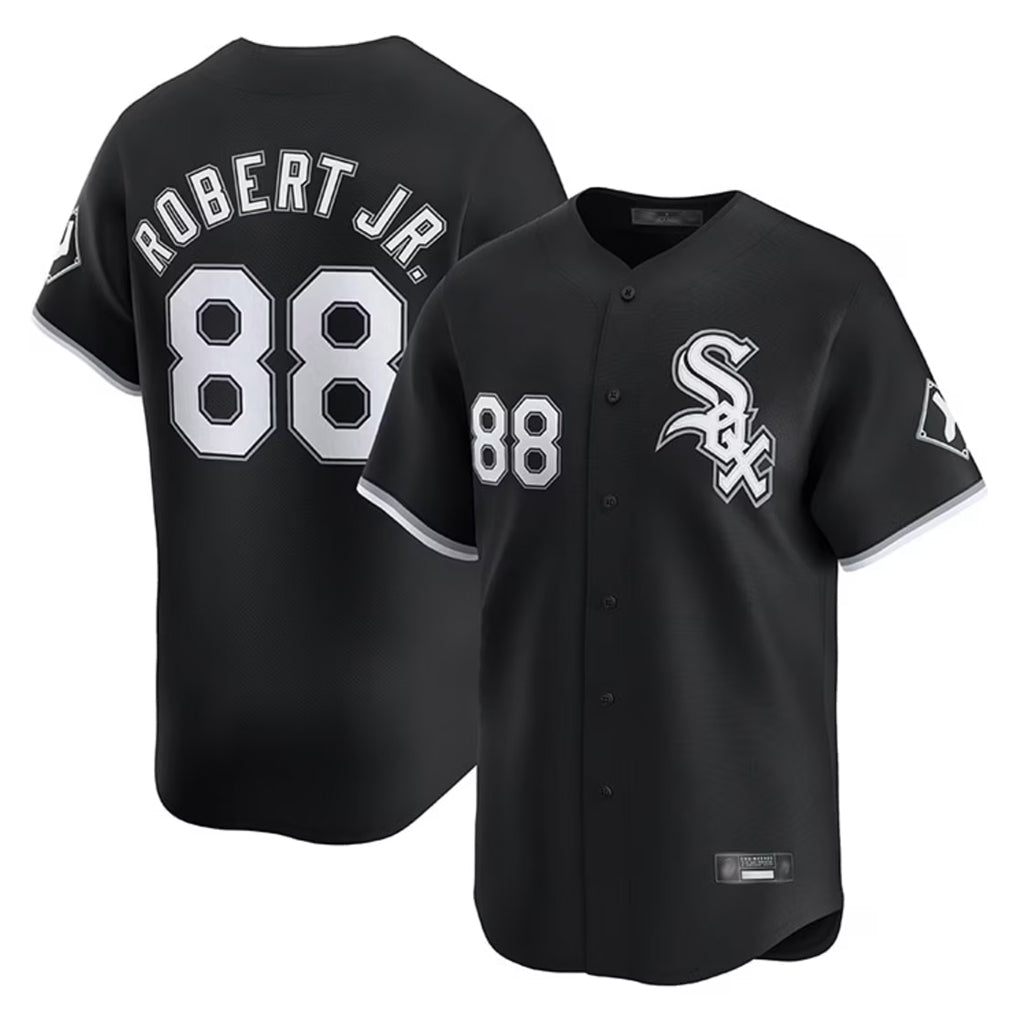 C.White Sox #88 Luis Robert Jr Player Black Limited Home Jdoa Stitched Jerseys