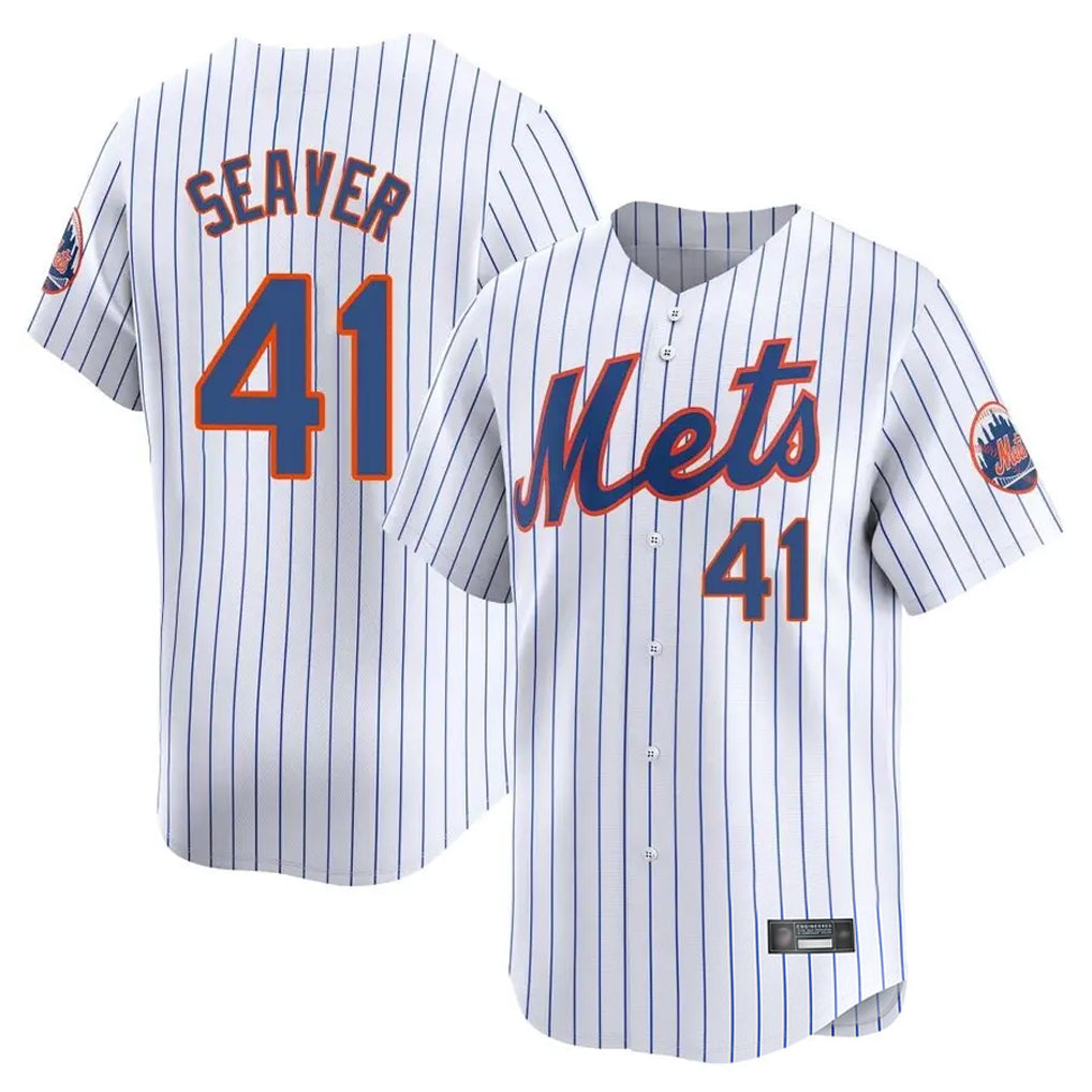 NY.Mets #41 Tom Seaver Player White Home Replica Jdoa Stitched Jerseys