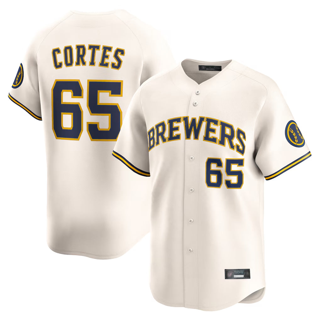 M.Brewers #65 Nestor Cortes Player Cream Home Limited Game Jdoa Stitched Jerseys