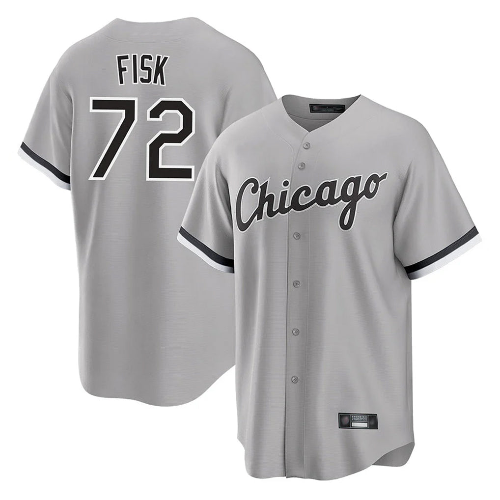 C.White Sox #72 Carlton Fisk Player Gray Home Game Jdoa Stitched Jerseys