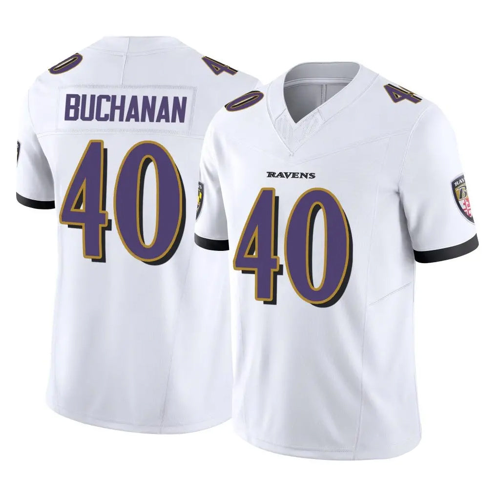 B.Ravens #40 Teddye Buchanan Player White Vapor F.U.S.E. Limited Home Game Jdoa Stitched Jerseys