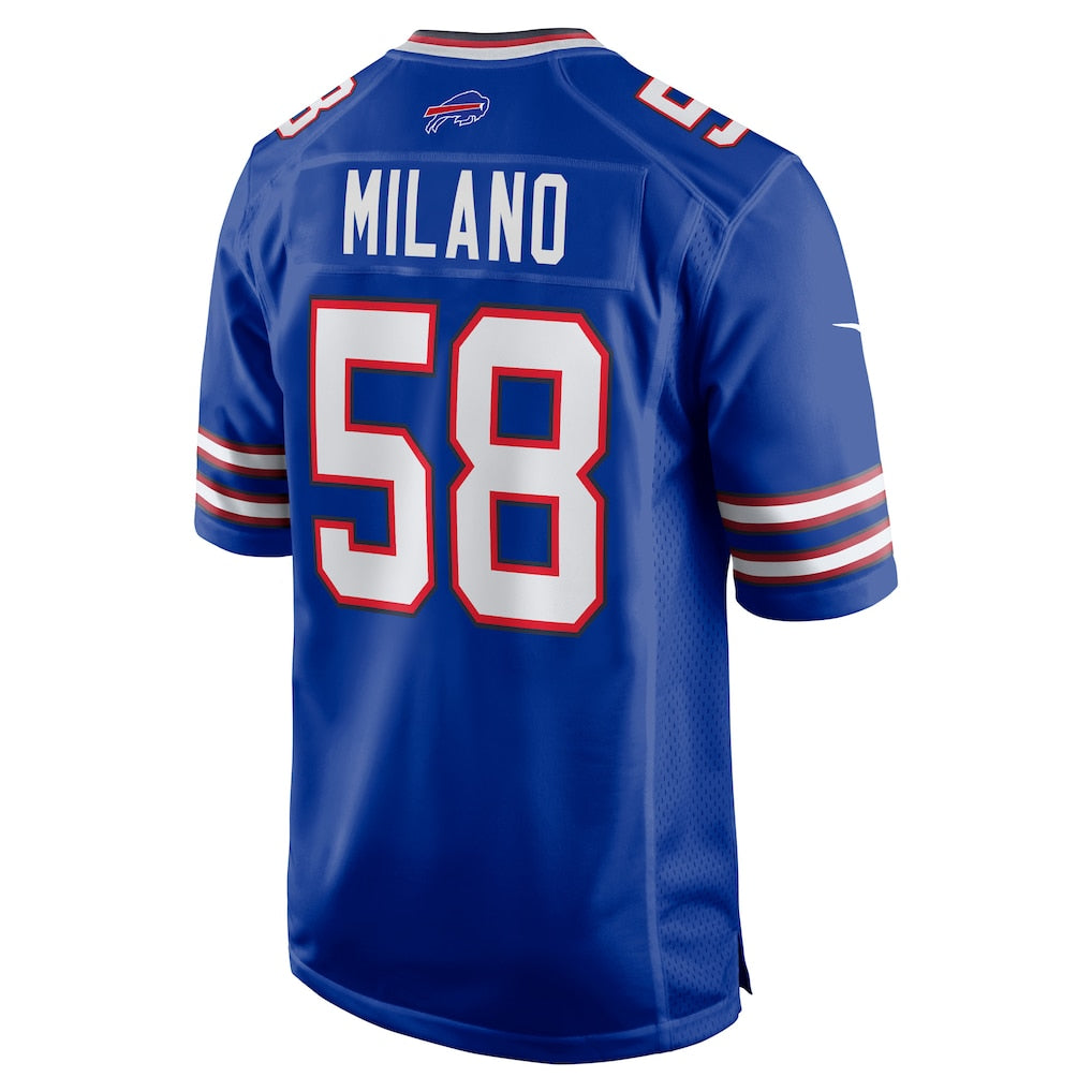 Jdoa B.Bills #58 Matt Milano Royal Game Jersey
