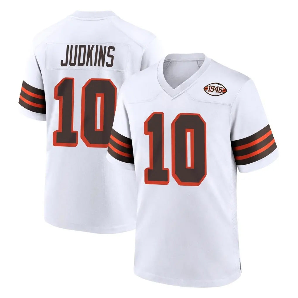 C.Browns #10 Quinshon Judkins Player White Alternate Home Game Jdoa Stitched Jerseys