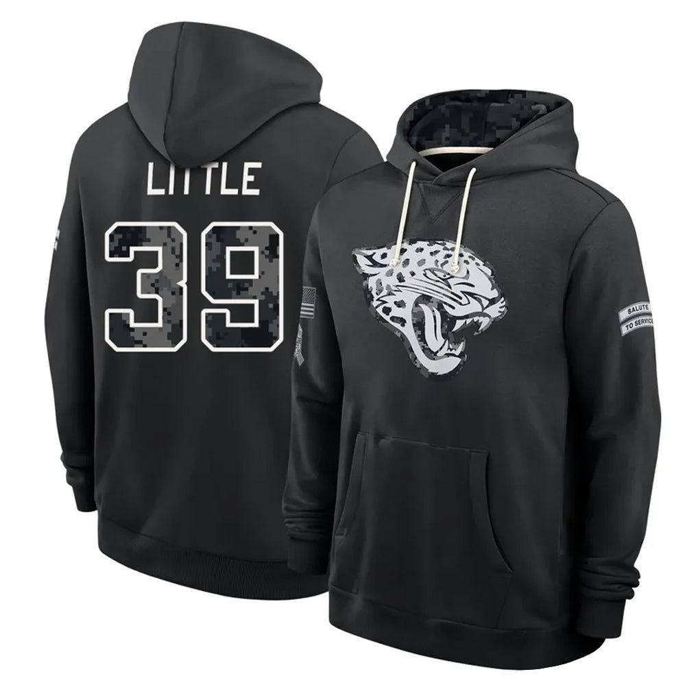 J.Jaguars #39 Cam Little Player 2026 Black Logo Pullover Hoodies Limited Game Jdoa Stitched Jerseys