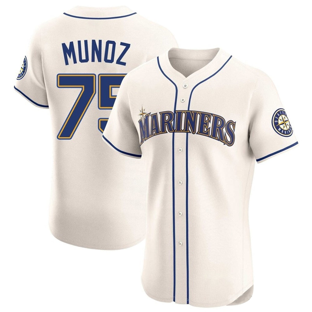 S.Mariners #75 Andres Munoz Player Cream Home Limited Elite Jdoa Stitched Jerseys
