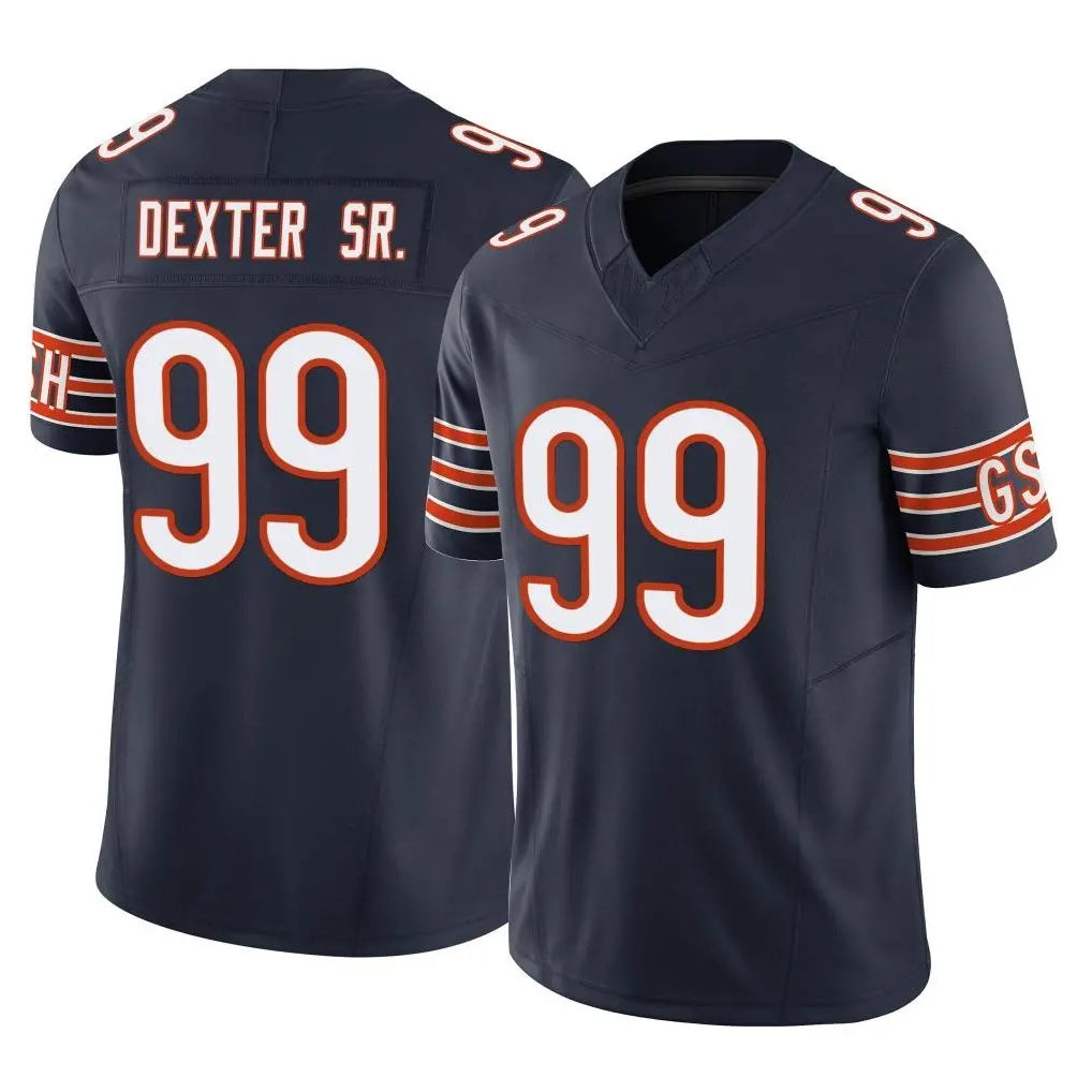 C.Bears #99 Gervon Dexter Sr. Player Navy Vapor F.U.S.E. Limited Home Game Jdoa Stitched Jerseys
