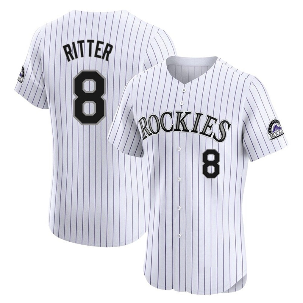 C.Rockies #8 Ryan Ritter Player White Limited Elite Home Jdoa Stitched Jerseys