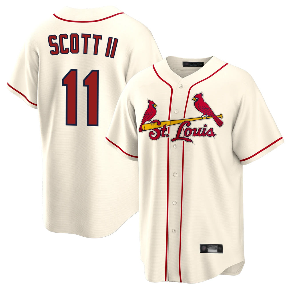 St. Louis Cardinals #11 Victor Scott II Player Cream Home Game Jdoa Stitched Jerseys
