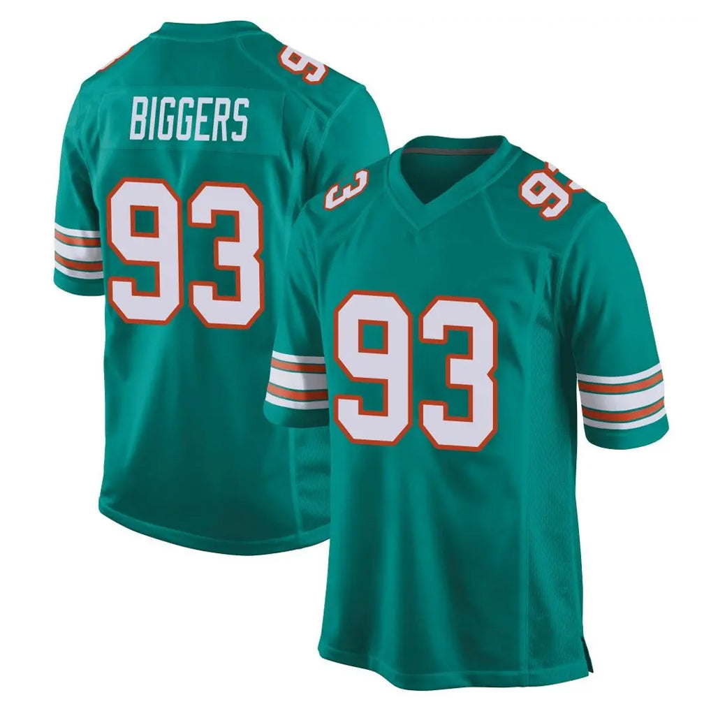 M.Dolphins #93 Zeek Biggers Player Aqua Alternate Home Game Jdoa Stitched Jerseys