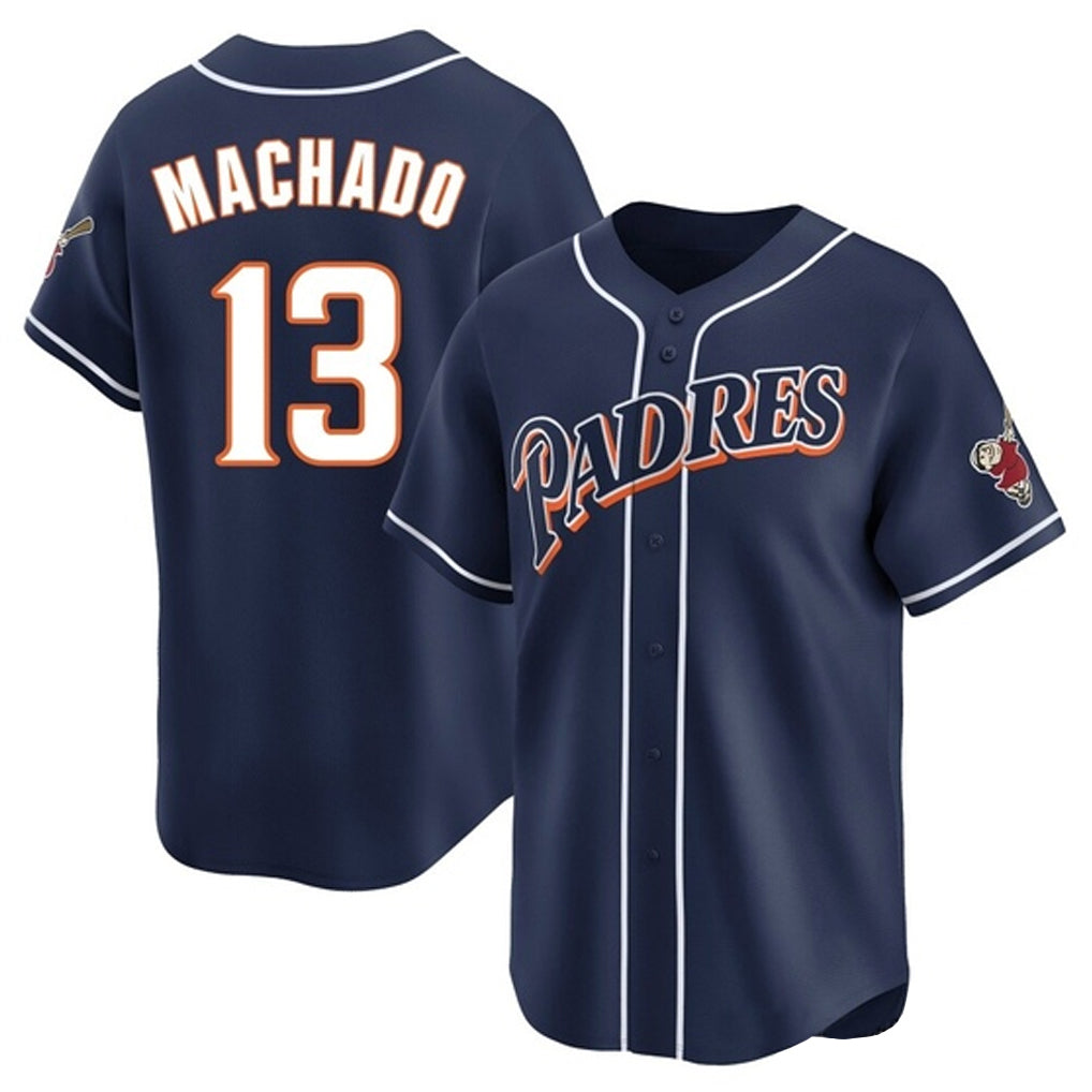 S.Diego Padres #13 Manny Machado Player Navy Cooperstown Collection Limited Home Jdoa Stitched Jerseys