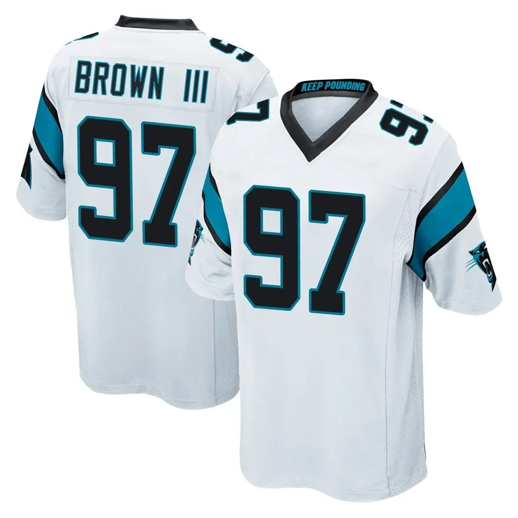 C.Panthers #97 Bobby Brown III Player White Game Jdoa Stitched Jerseys