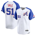 A.Braves #51 Chris Sale Player White City Connect Limited Home Game Jdoa Stitched Jerseys
