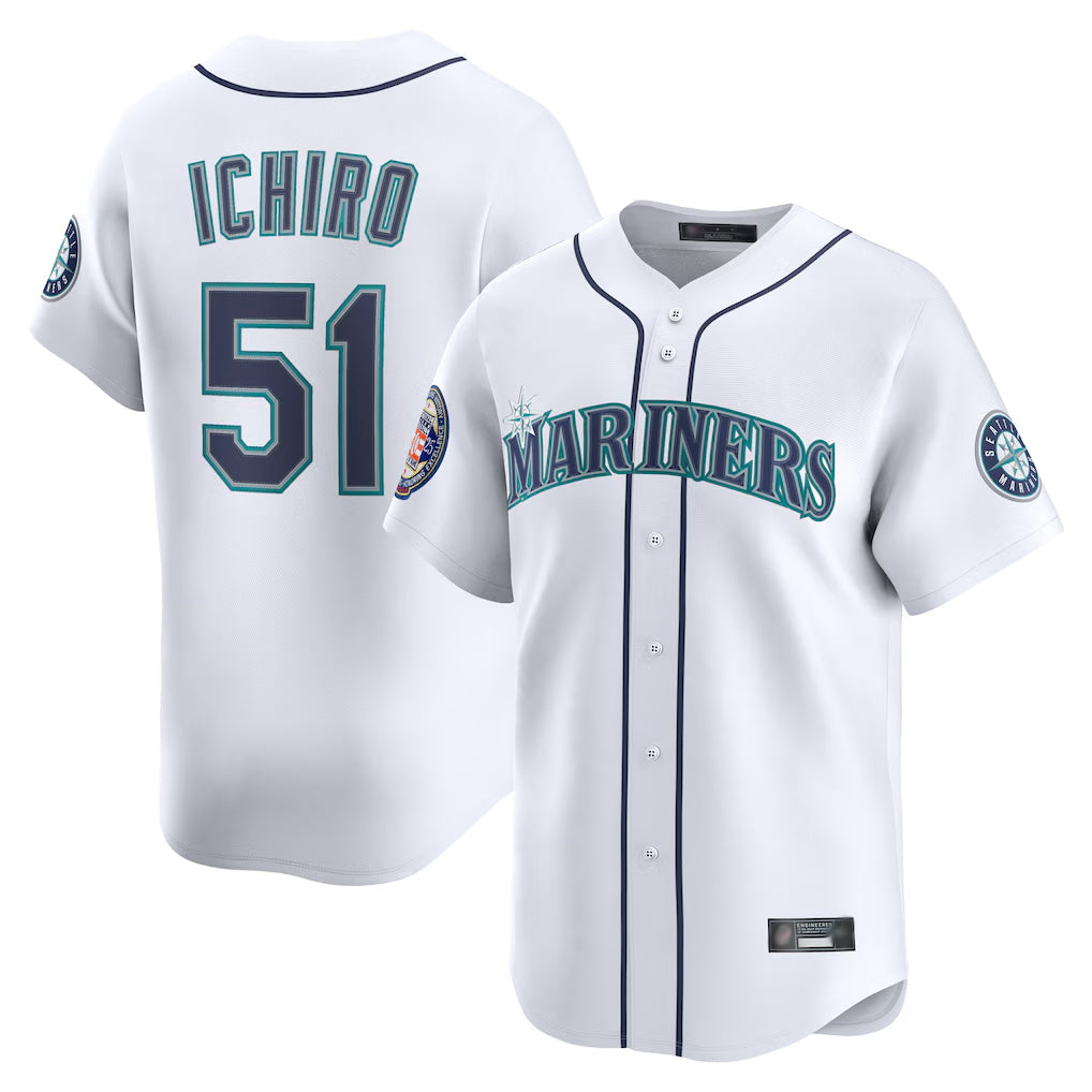 S.Mariners #51 Ichiro Suzuki Player White 2025 National Hall of Fame Home Limited Jdoa Stitched Jerseys