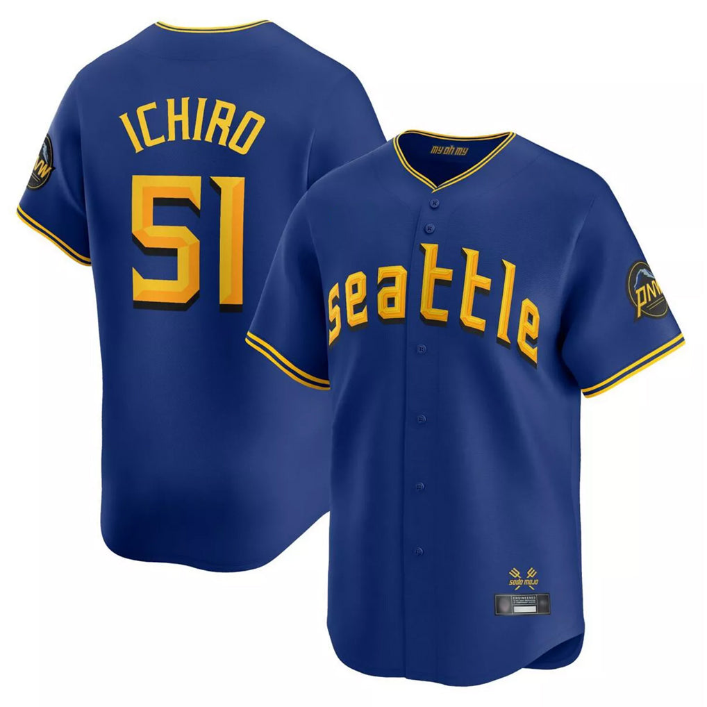 S.Mariners #51 Ichiro Suzuki Player Royal City Connect Home Limited Jdoa Stitched Jerseys
