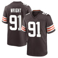 C.Browns #91 Alex Wright Player Brown Home Game Jdoa Stitched Jerseys