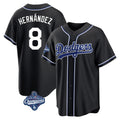 LA.Dodgers #8 Enrique Hern¨¢ndez Player Black World Series Meet Carbon Limited Home Jdoa Stitched Jerseys
