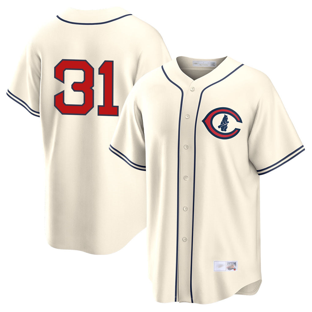 C.Cubs #31 Greg Maddux Player Cream Field of Dreams Home Game Jdoa Stitched Jerseys