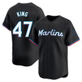 M.Marlins #47 John King Player Black  Home Limited Jdoa Stitched Jerseys