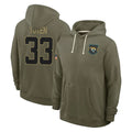 J.Jaguars #33 Bhayshul Tuten Player Olive Salute to Service Pullover Hoodies Limited Jdoa Stitched Jerseys