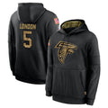 A.Falcons #5 Drake London Player Black Salute to Service Pullover Hoodies Jdoa Stitched Jerseys