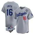 LA.Dodgers #16 Will Smith Player Gray World Series Limited Home Jdoa Stitched Jerseys