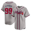 A.Braves #99 Spencer Strider Player Gray Limited Home Game Jdoa Stitched Jerseys