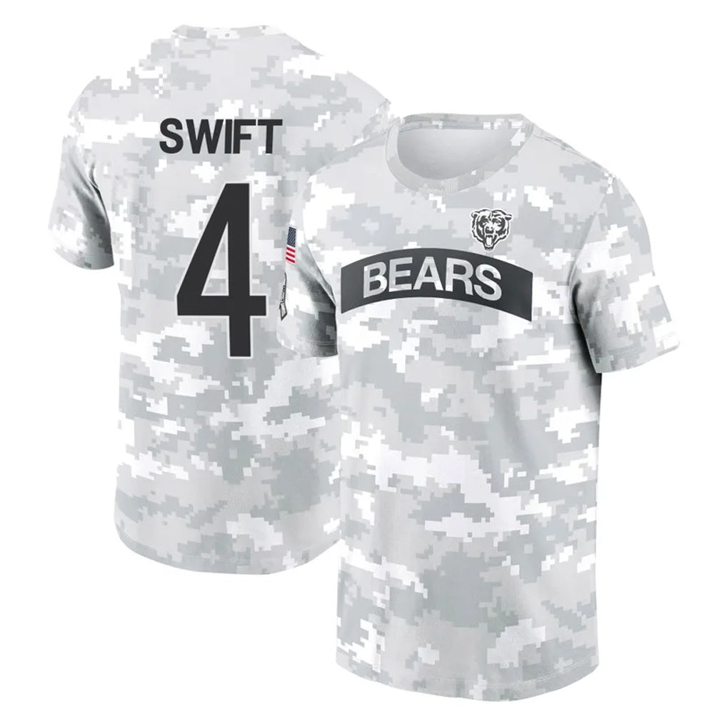 C.Bears #4 D'Andre Swift Player Arctic Camo Salute to Service Performance T-Shirt Limited Jdoa Stitched Jerseys
