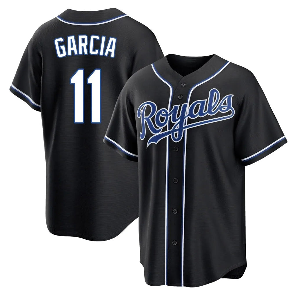 KC.Royals #11 Maikel Garcia Player Black Carbon Fashion Home Game Jdoa Stitched Jerseys
