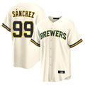 M.Brewers #99 Gary Sanchez Player Cream Home Game Jdoa Stitched Jerseys