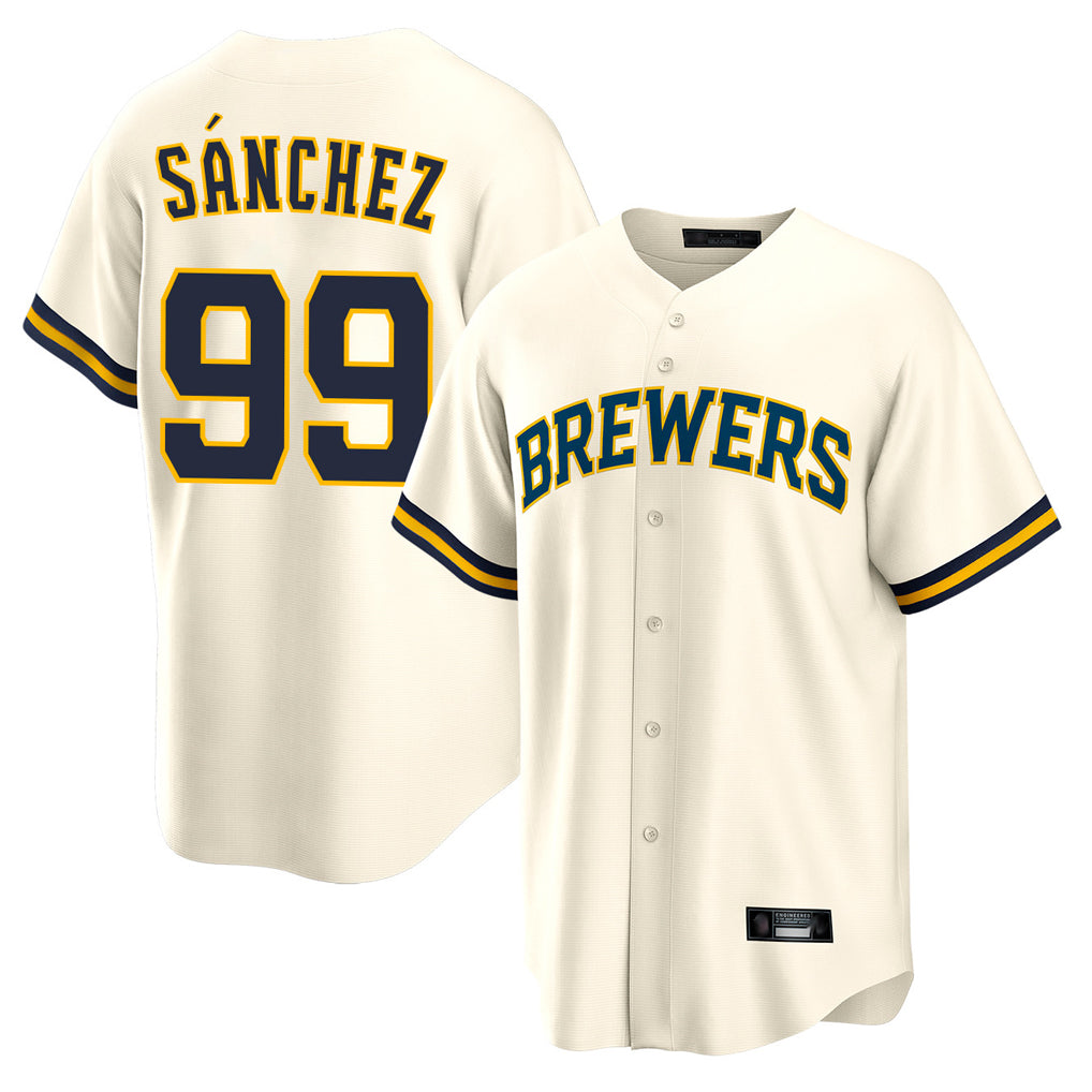 M.Brewers #99 Gary Sanchez Player Cream Home Game Jdoa Stitched Jerseys