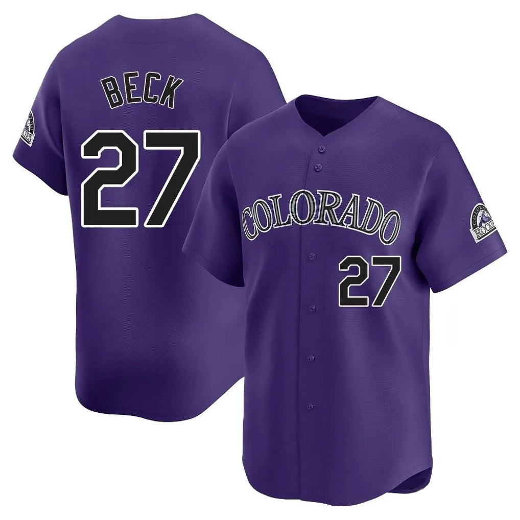 C.Rockies #27 Jordan Beck Player Purple Limited Home Jdoa Stitched Jerseys