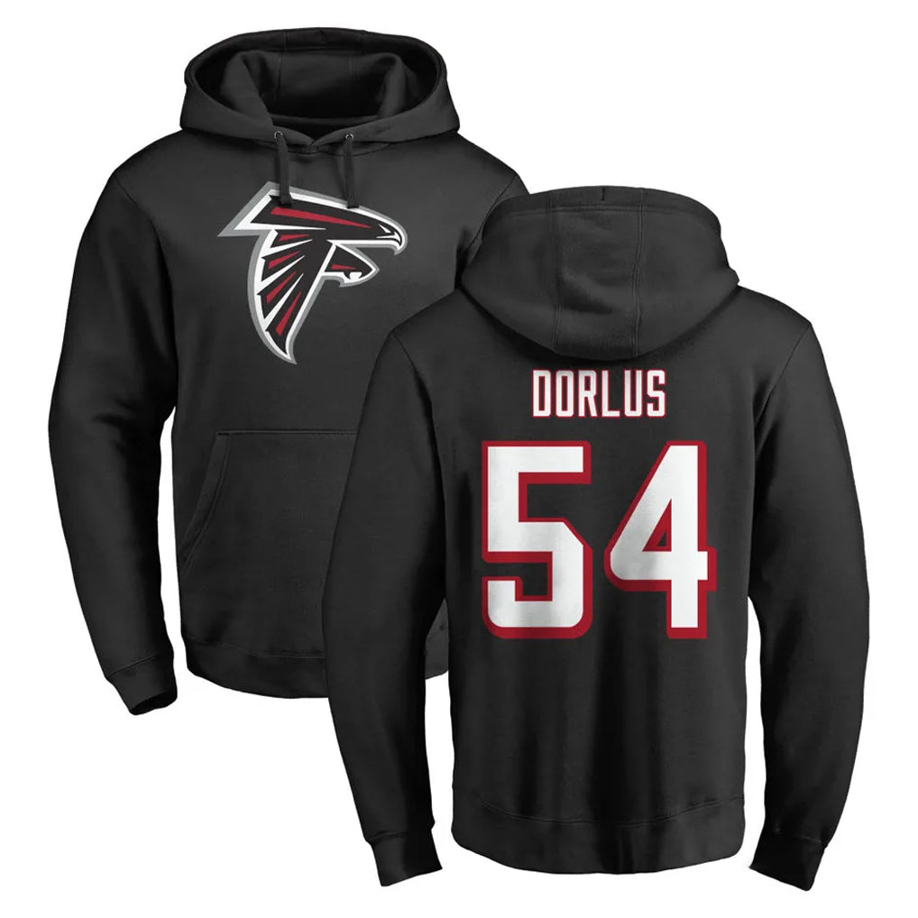 A.Falcons #54 Brandon Dorlus Player Black LOGO Pullover Hoodies Home Game Jdoa Stitched Jerseys