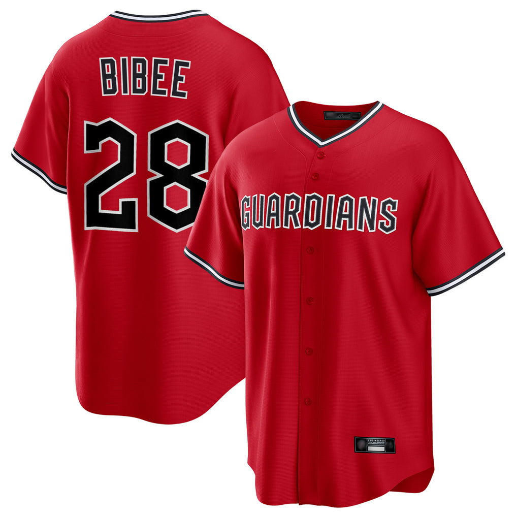 C.Guardians #28 Tanner Bibee Player Red Home Game Jdoa Stitched Jerseys