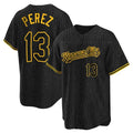 KC.Royals #13 Salvador Perez Player Black Snake Skin City Game Jdoa Stitched Jerseys