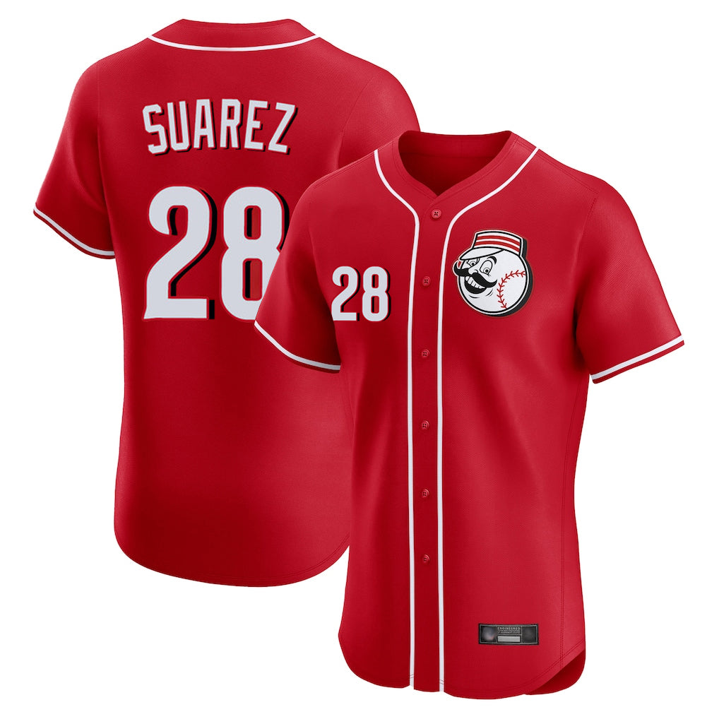 C.Reds #28 Eugenio Su¨¢rez Player Red Limited Elite Home Game Jdoa Stitched Jerseys