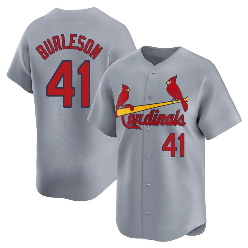 St. Louis Cardinals #41 Alec Burlesona Player Gray Home Limited Jdoa Stitched Jerseys