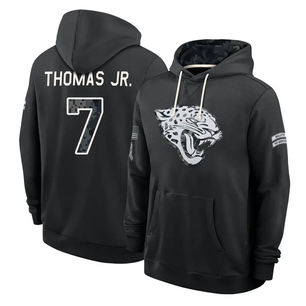 J.Jaguars #7 Brian Thomas Jr. Player 2026 Black Logo Pullover Hoodies Limited Game Jdoa Stitched Jerseys
