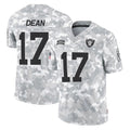 LV.Raiders #17 Nakobe Dean Player Arctic Camo Salute To Service Limited Game Stitched Jerseys