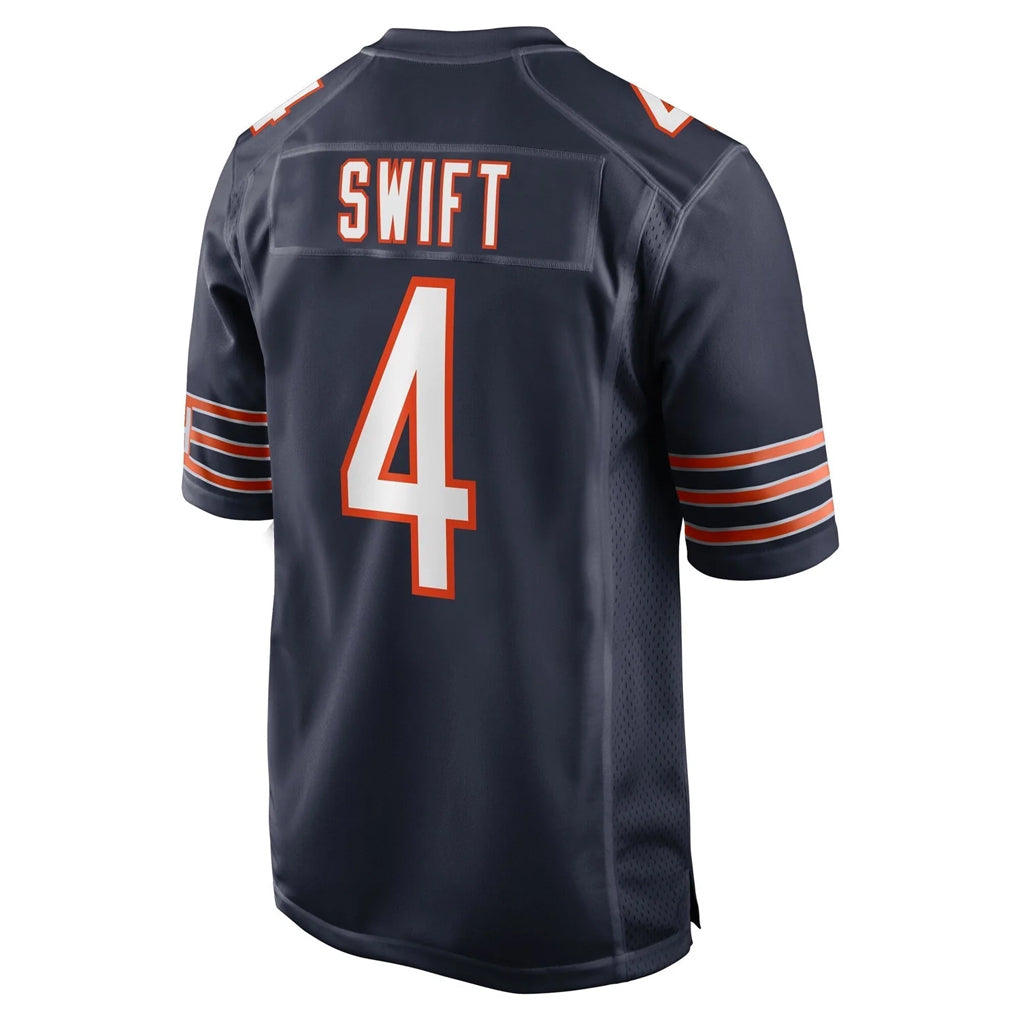C.Bears #4 D'Andre Swift Player Navy Home Game Jdoa Stitched Jerseys