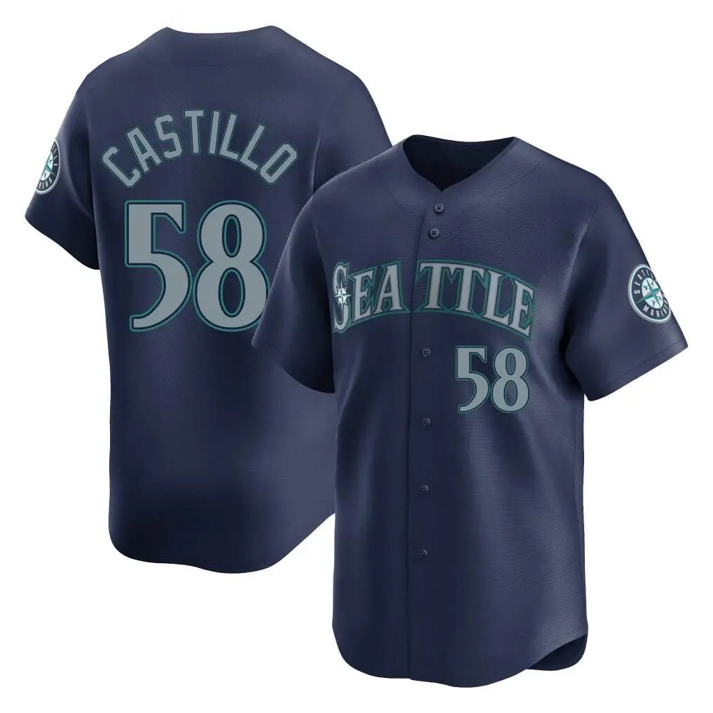 S.Mariners #58 Luis Castillo Player Navy Home Limited Jdoa Stitched Jerseys