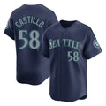 S.Mariners #58 Luis Castillo Player Navy Home Limited Jdoa Stitched Jerseys