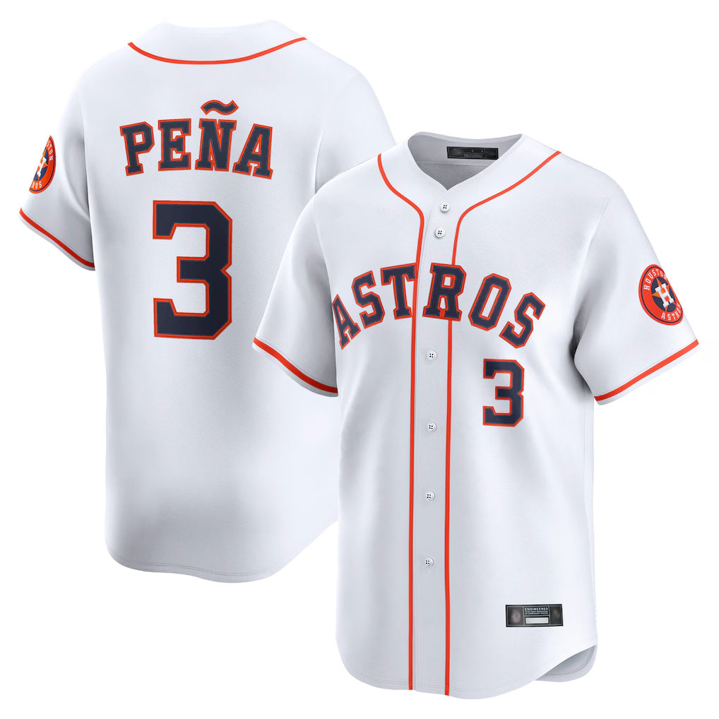 H.Astros #3 Jeremy Pena Player White Home Limited Jdoa Stitched Jerseys