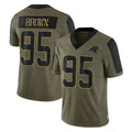 C.Panthers #95 Derrick Brown Player Olive Salute to Service Limited Game Jdoa Stitched Jerseys