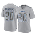 D.Lions #20 Barry Sanders Player Gray Atmosphere Fashion Home Game Jdoa Stitched Jerseys