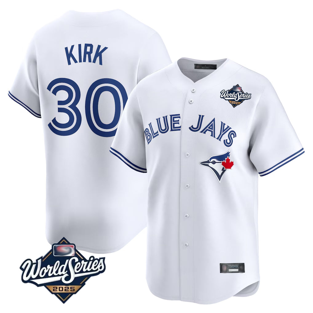 T.Blue Jays #30 Alejandro Kirk Player White 2025 World Series Home Limited Jdoa Stitched Jerseys
