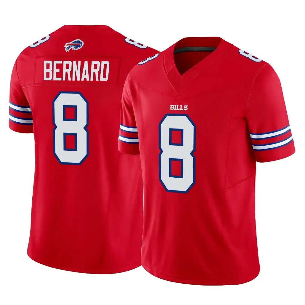 B.Bills #8 Terrel Bernard Player Red Vapor F.U.S.E. Jersey Limited Home Game Jdoa Stitched Jerseys
