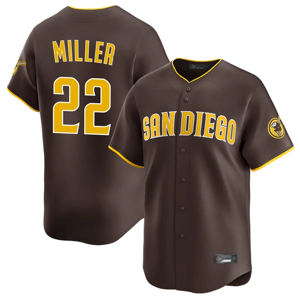 S.Diego Padres #22 Mason Miller Player Brown Home Limited Jdoa Stitched Jerseys
